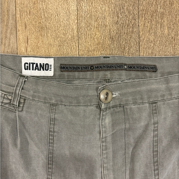 Vintage Mountain Unit Gitano Pants Mens 38 Grey Polyester Hipster Hiking - Picture 5 of 6